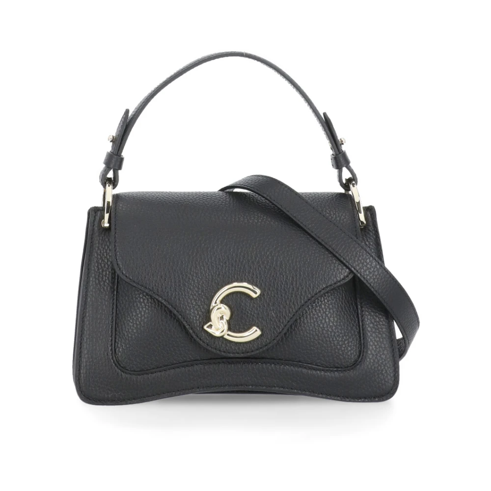 Coccinelle Zwarte Pebbled Leren Handtas Black Dames