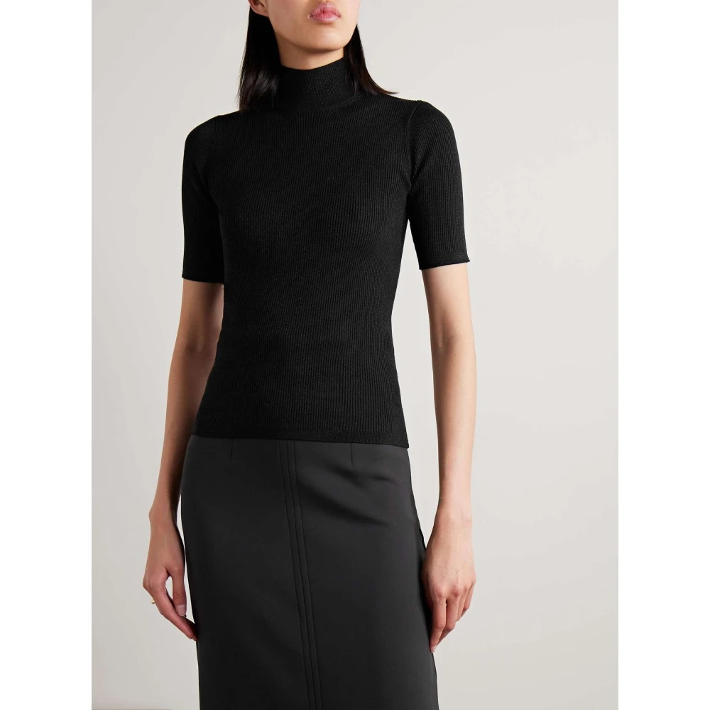 Max Mara Zwarte Gebreide Dames Top met Glans Black Dames