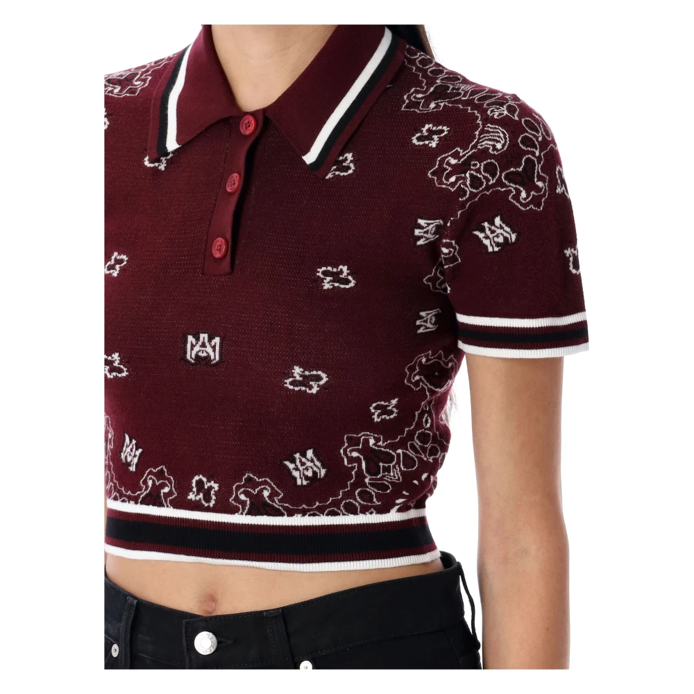 Amiri Bandana Polo Shirt Red Dames