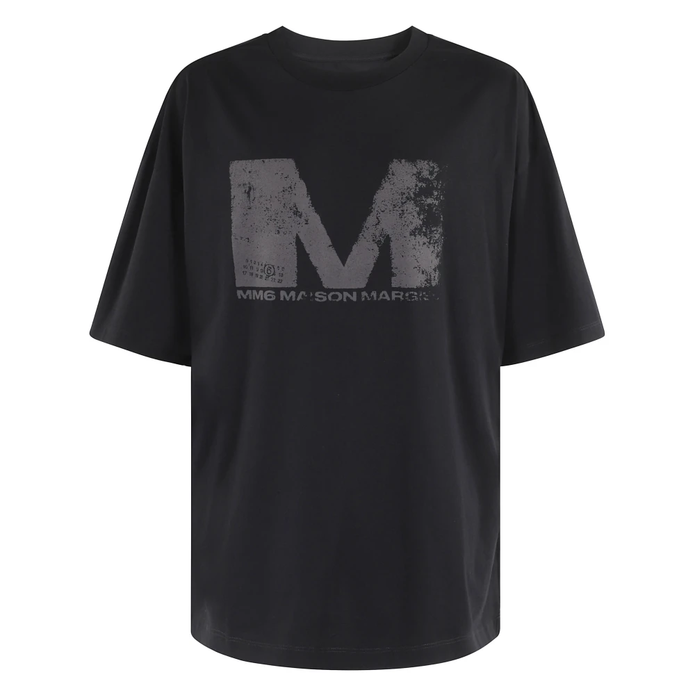 MM6 Maison Margiela Logo Print Maxi Jurk Black Heren