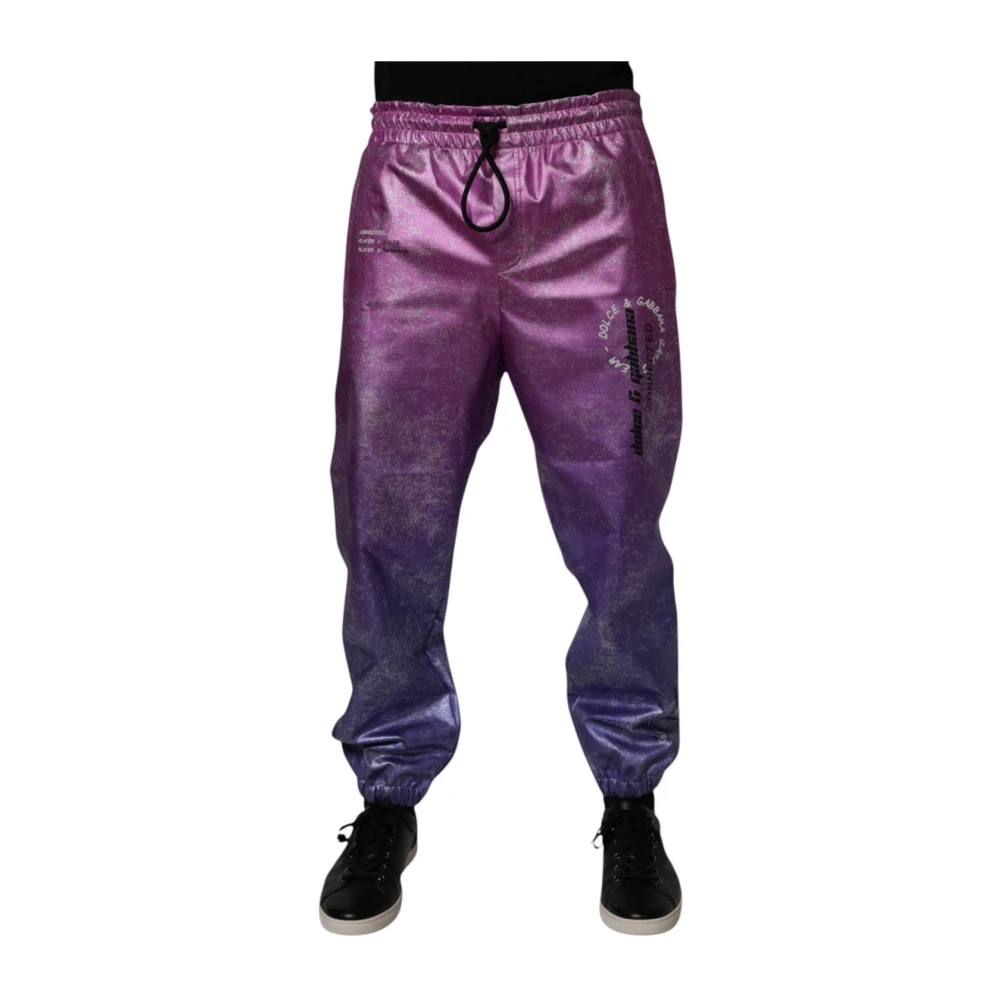 Dolce & Gabbana Men's Pink Purple Two Tone Jogger Joggers - Sweatpants - M- Trousers