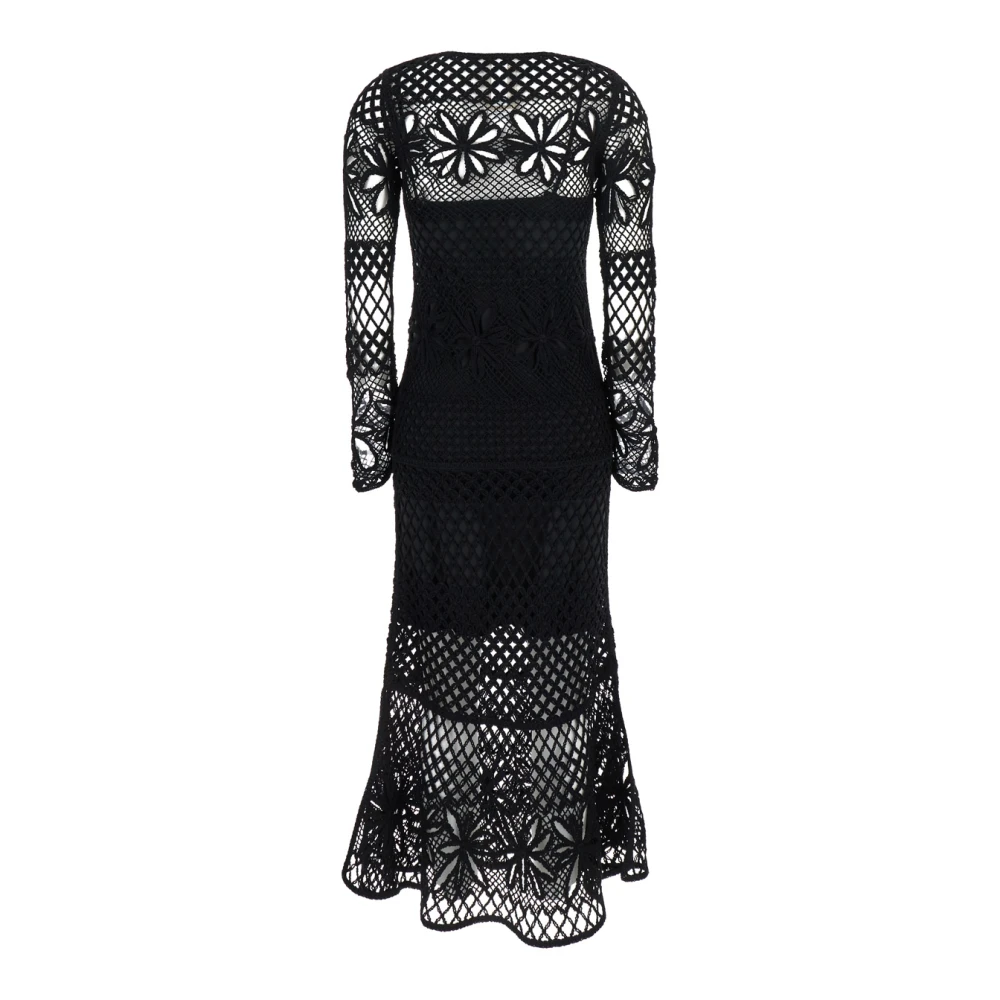 pinko Zwart Fantasie Net Jurk Black Dames