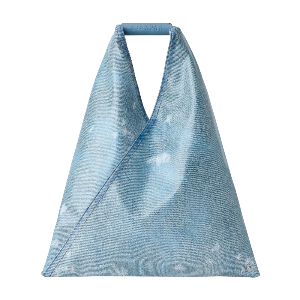 Mm6 Maison Margiela Kvinno Blå Väskor Dam, One Size, Bomull, Small Japanese Handbag