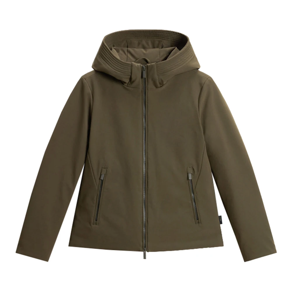 Woolrich Korte Parka Jas voor Koud Weer Green Dames