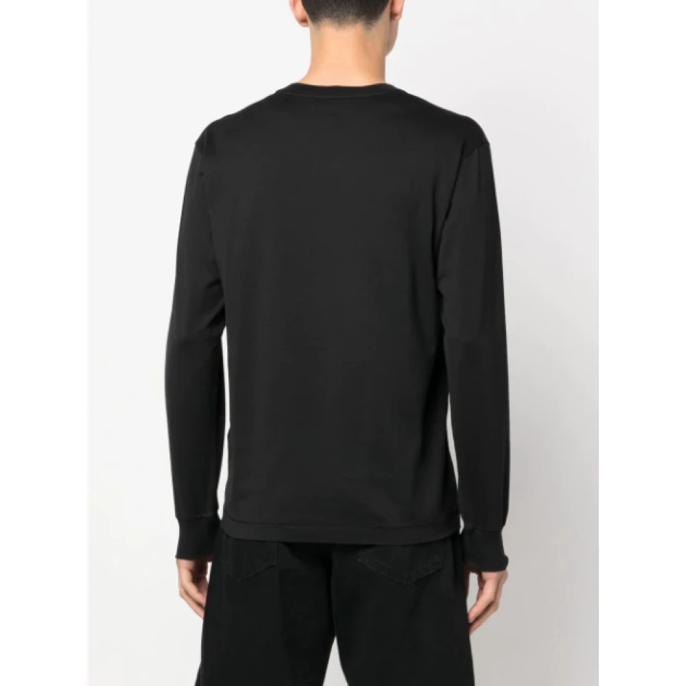 Stone Island Zwarte Katoenen Longsleeve T-Shirt Black Heren