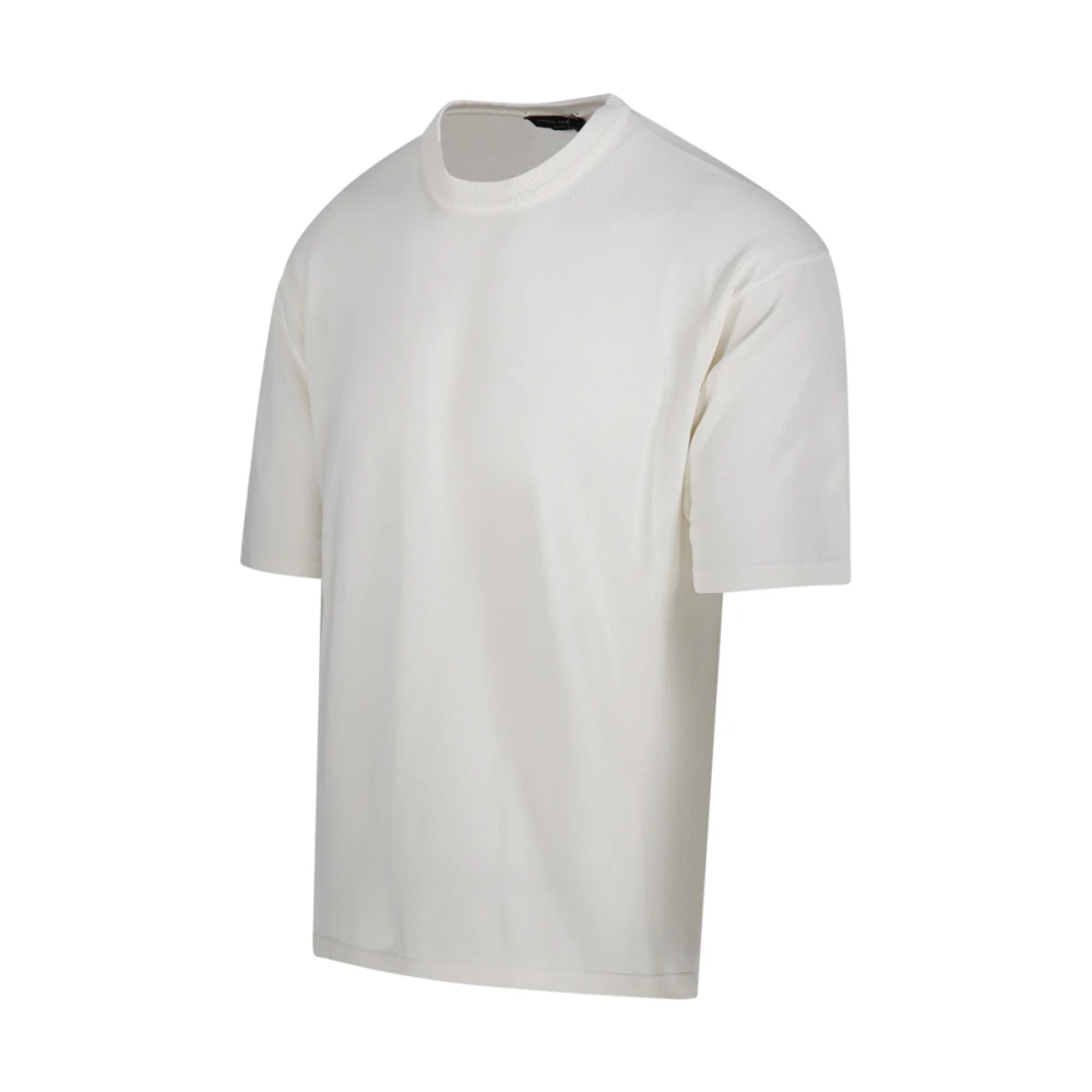 Roberto Collina Comfortabele pasvorm ronde hals trui White Heren