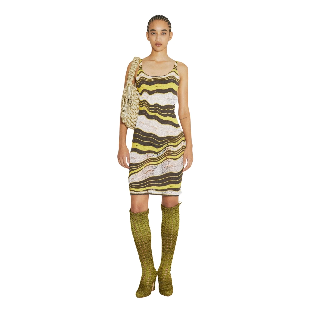 Isa Boulder Women's Multicolor Knitted Dresses, S, Wave Knit Midi Dress