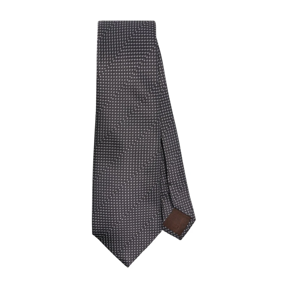 Giorgio Armani Chocolade Zijden Stropdas Multicolor Heren