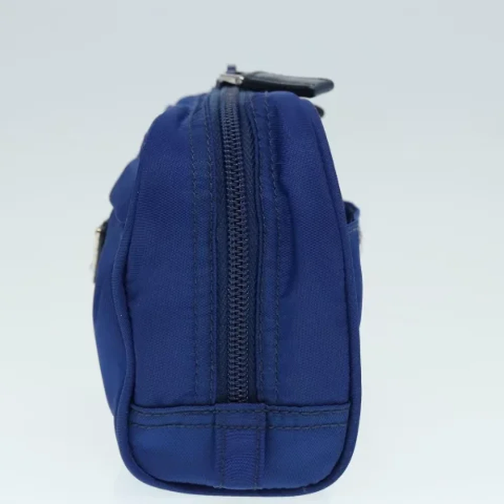 Prada Vintage Pre-owned Nylon pouches Blue Dames