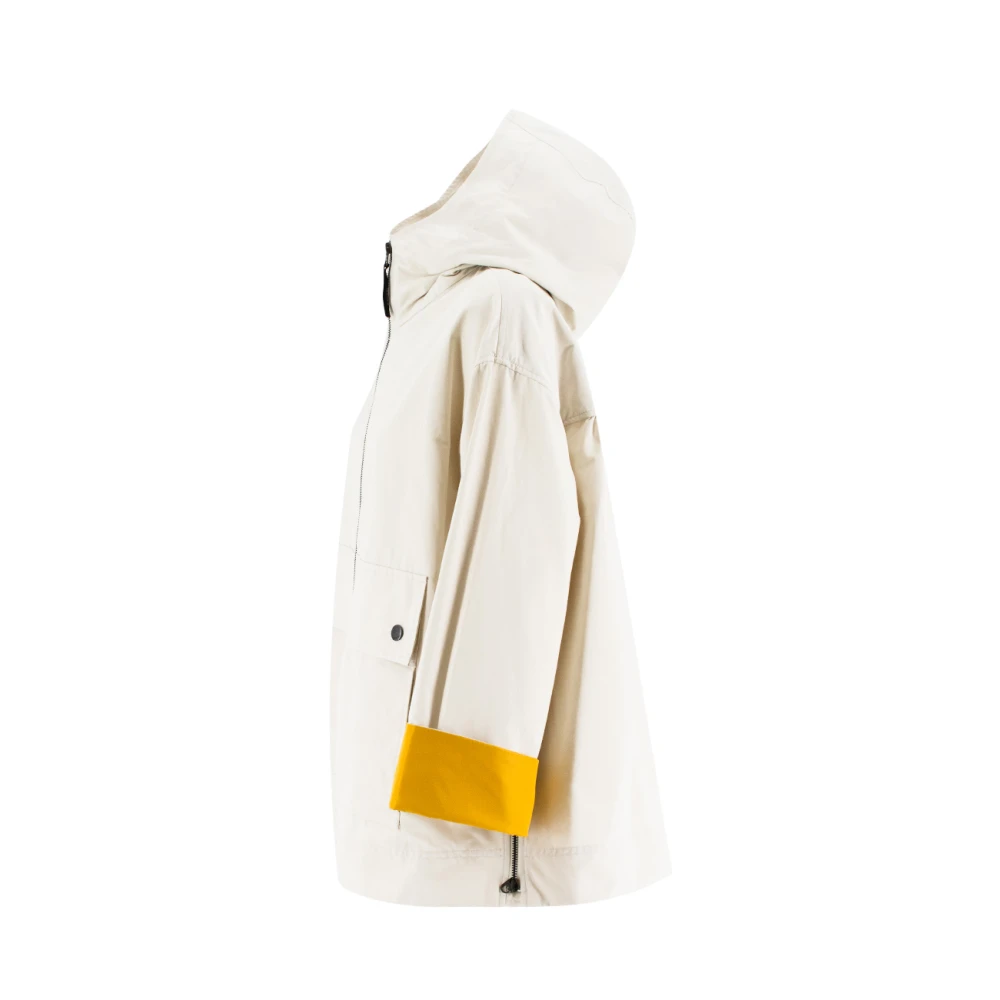 Aspesi Compacte canvas jas met contrasterende voering White Dames