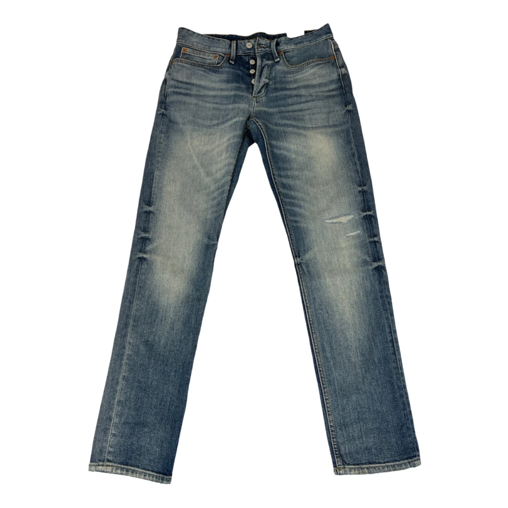 Denham Slim Fit Mid Blue Jeans met knoopsluiting Blue Heren