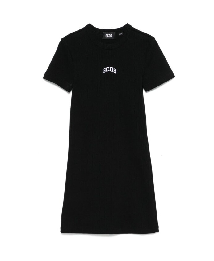 robe-noire-en-tricot-cotele-a-col-rond