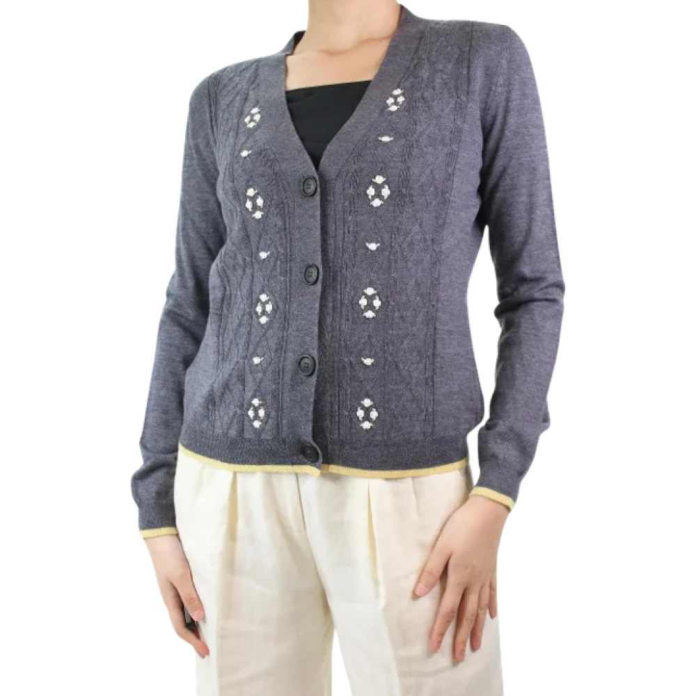 Miu Pre-owned Wool tops Gray Dames