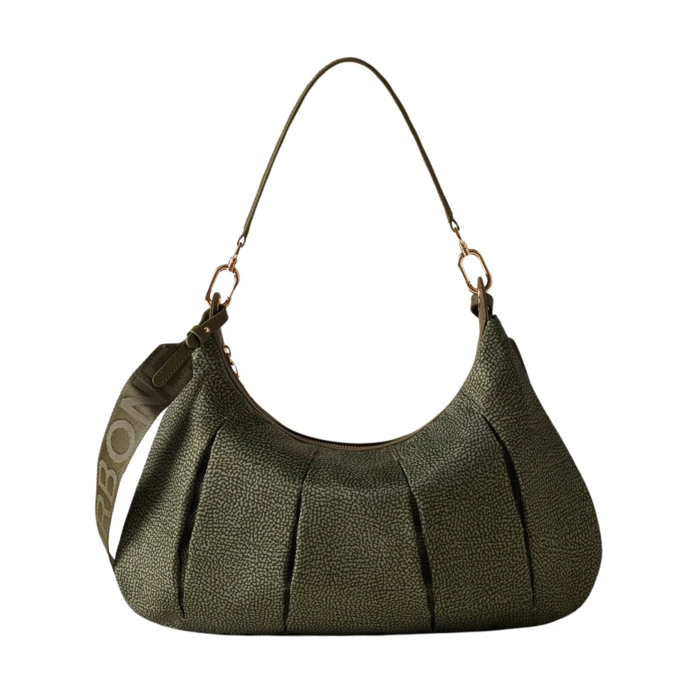 Borbonese Militair Groene Hobo Tas Green Dames