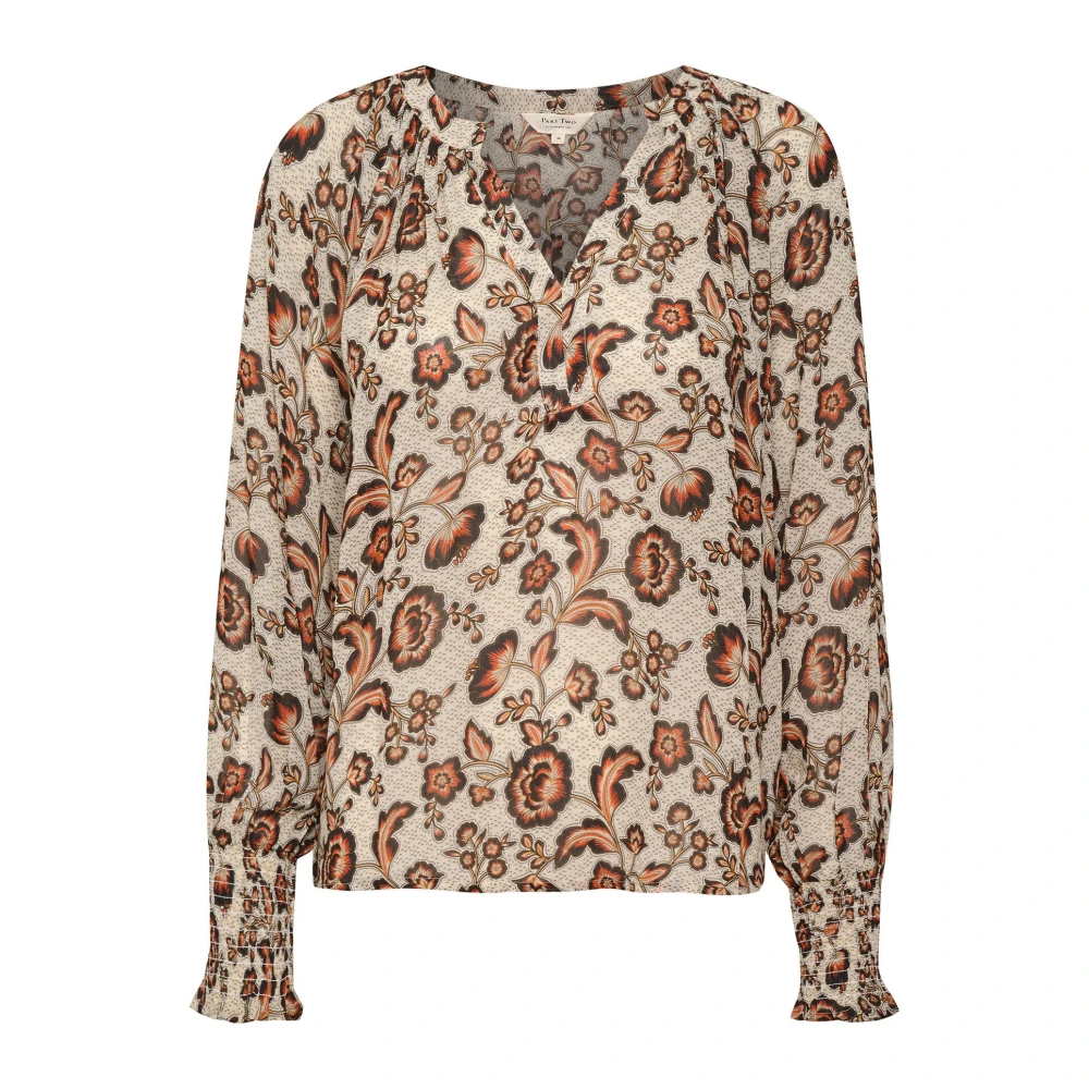 Part Two Multicolor Blouses, Female, M, Japanese Flower Print Blouse