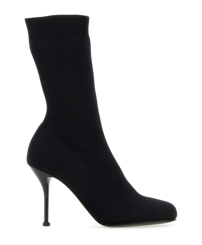 black-stretch-nylon-ankle-boots