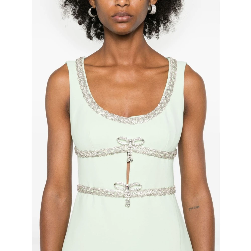 Self Portrait Elegante Groene Jurk Aw24 Green Dames