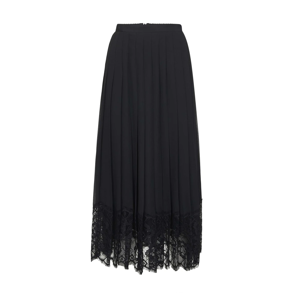Dolce & Gabbana Women's Black Chiffon Pleated Skirt - Midi Skirts - S - Skirts