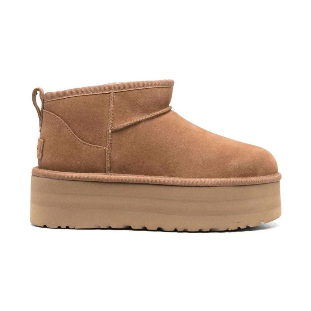 UGG Beige Classic Ultramini Platform Stövlar Beige, Dam