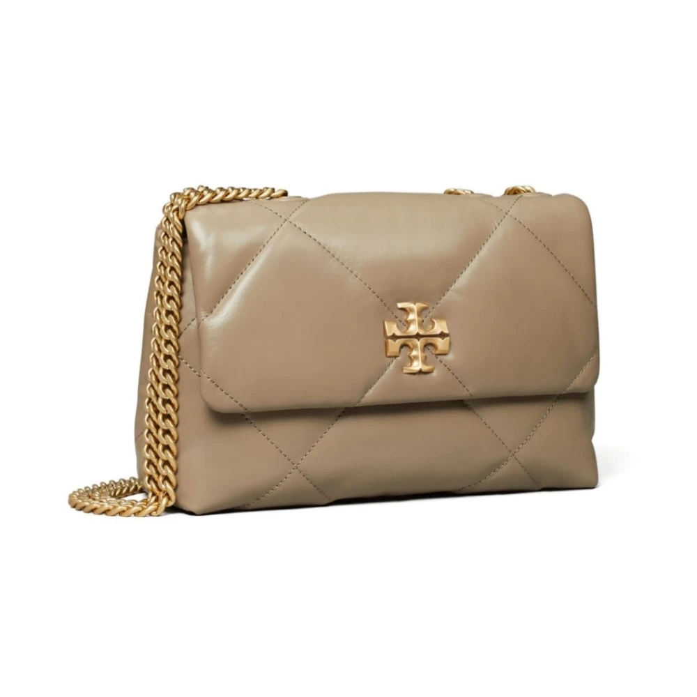 TORY BURCH Chique Taupe Leren Schoudertas Green Dames