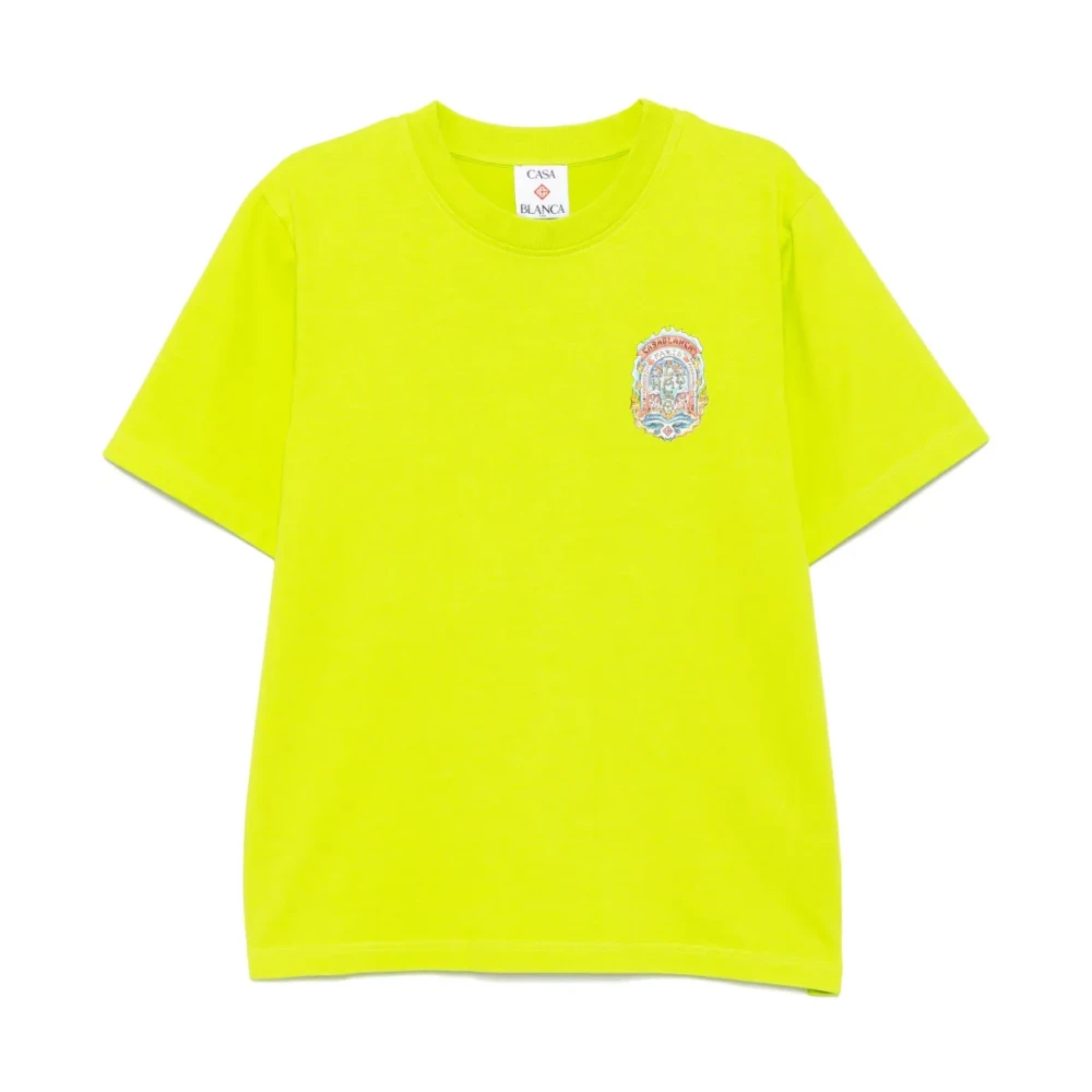 Casablanca Skate Print Ronde Hals Korte Mouw T-shirt Yellow Heren