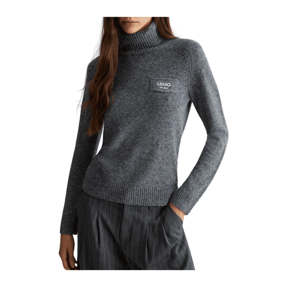 Liu Jo Donkergrijze Melange Trui Gray Dames