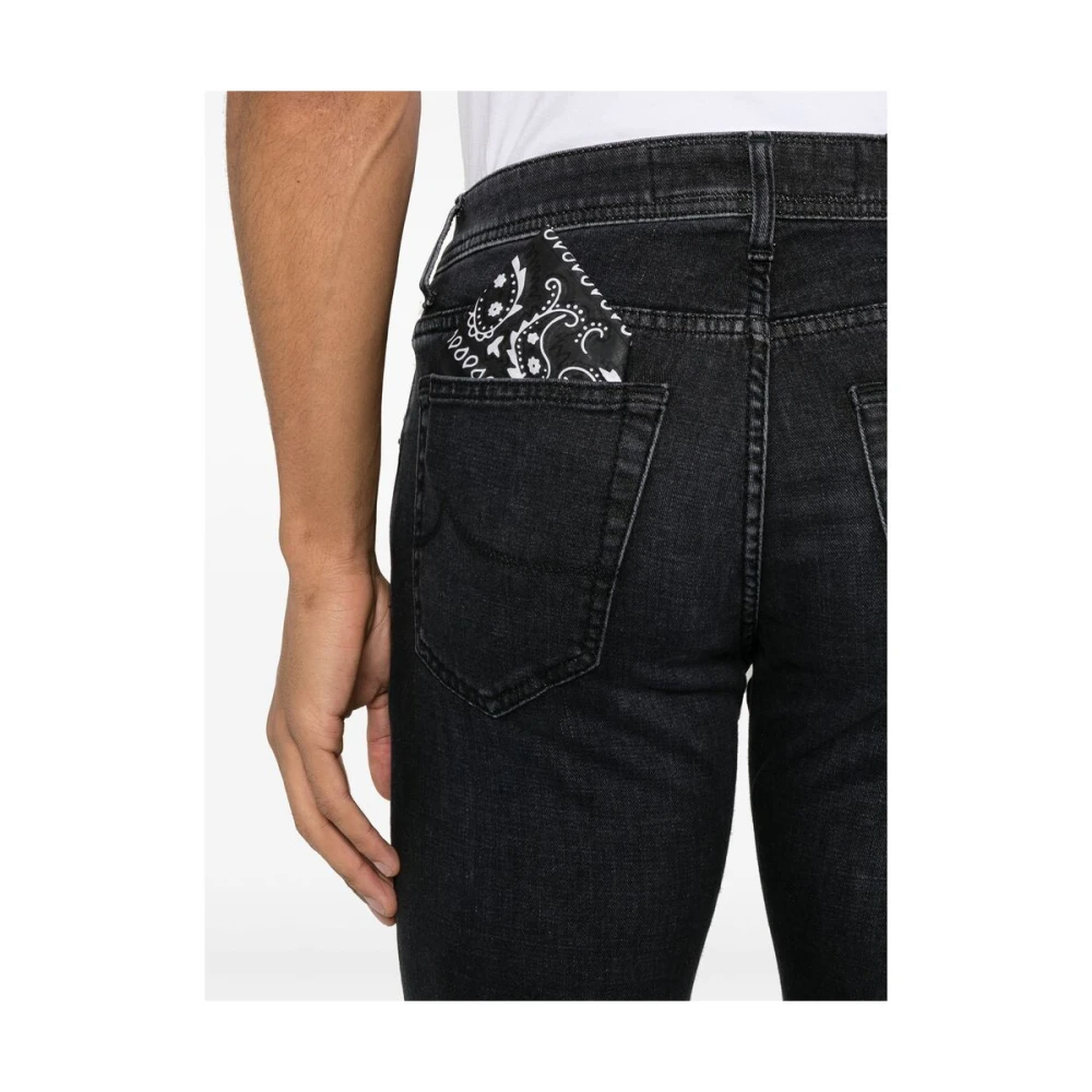 Jacob Cohën Zwarte Klassieke Five-Pocket Jeans Black Heren