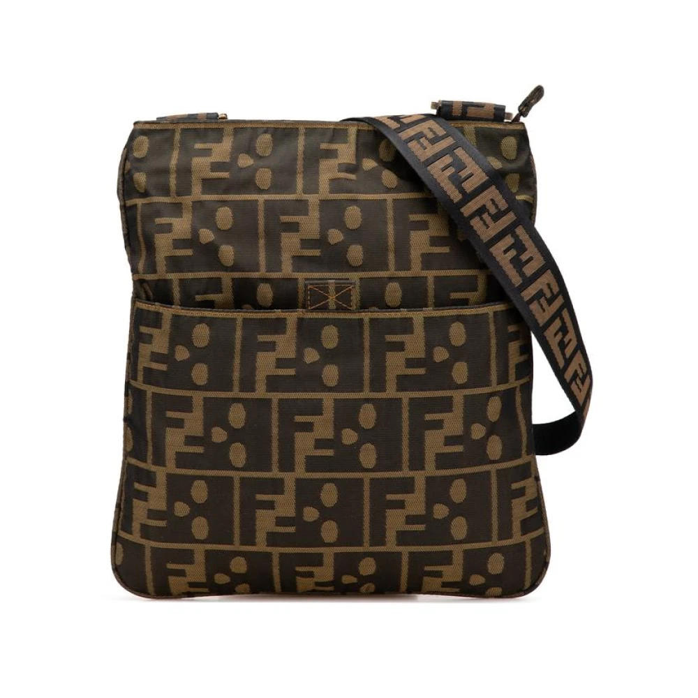 Fendi Vintage Women's Brown Vintage Cross Body Bags, One Size, Pre-Owned Canvas Crossbody Bag