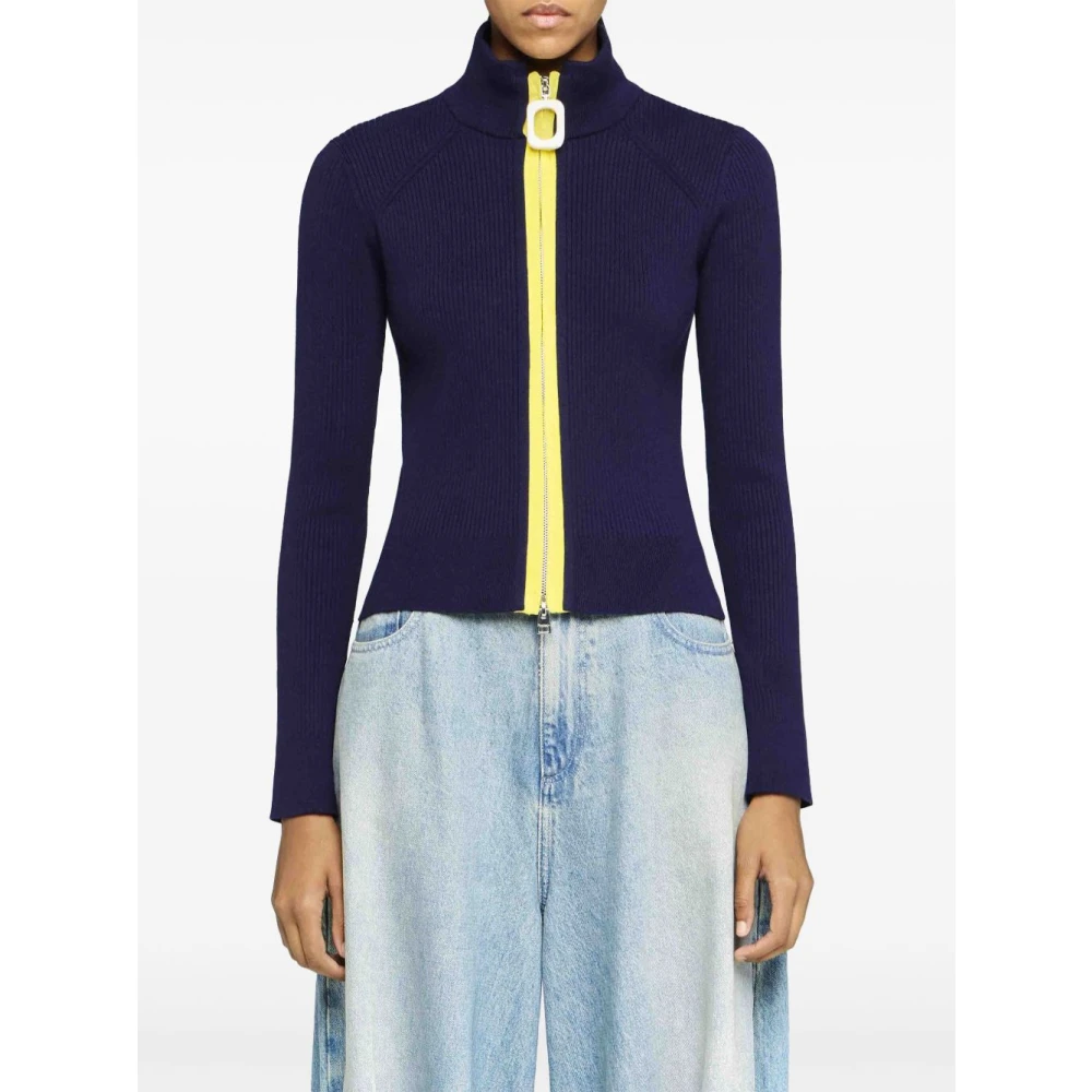 JW Anderson Blauwe Trui met Mock Hals Blue Dames