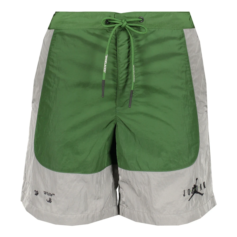 Off White Jordan Bermuda Shorts met Logo Green Heren