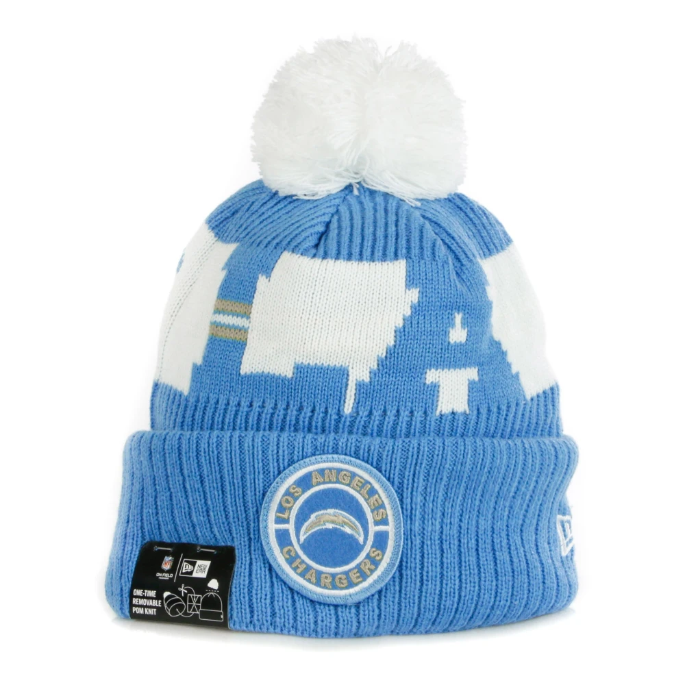 New Era Men's Blue Accessories, One Size, Pom Pom Hat In Team Colors
