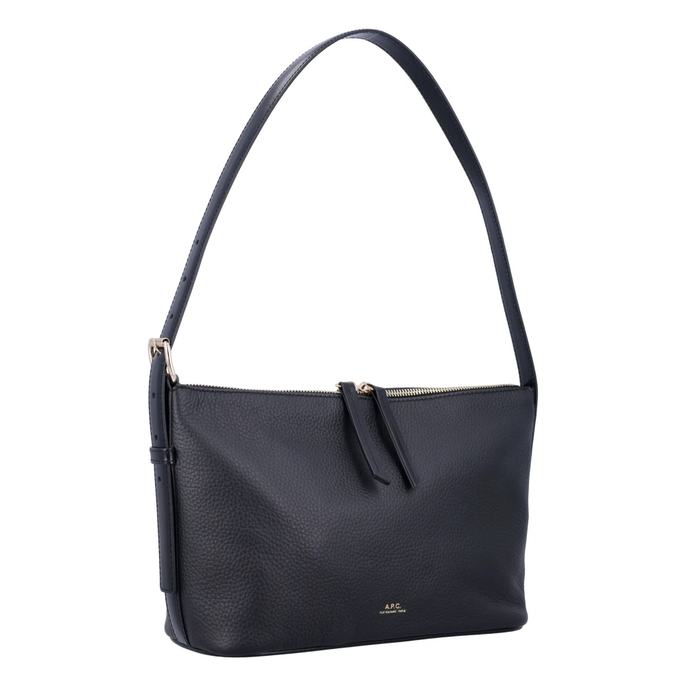 A.p.c. Gestructureerde leren Vera schoudertas Black Dames