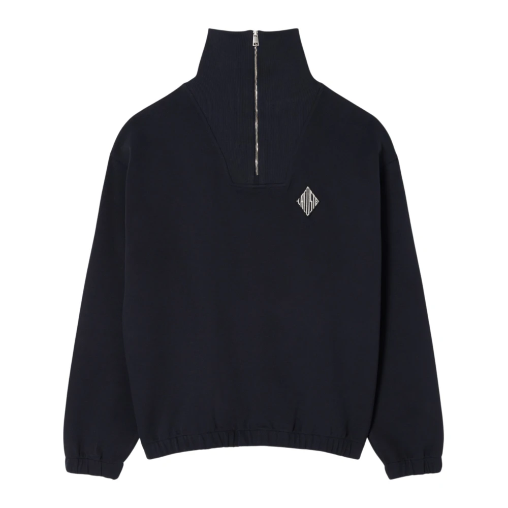 Lacoste Men's Black Piqué Zip Sweatshirt Loose Fit