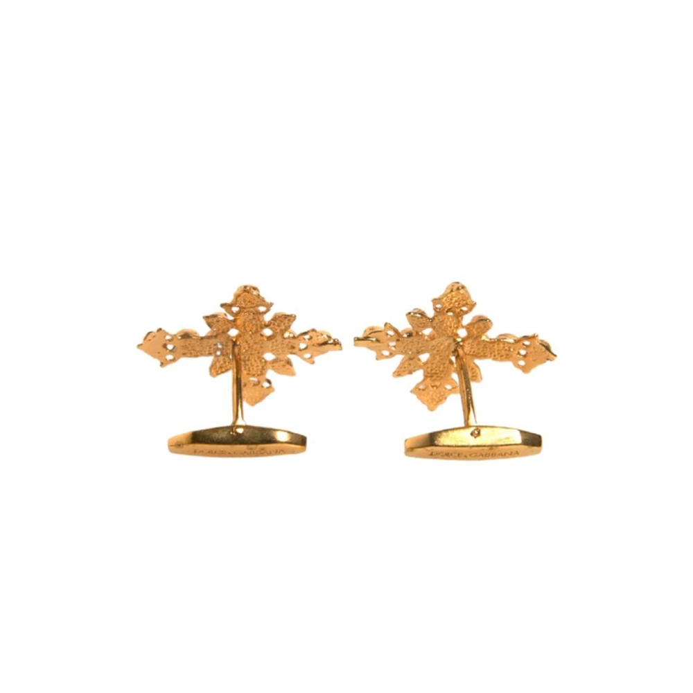 Dolce & Gabbana Gouden Kruis Kristal Manchetknopen Yellow Heren
