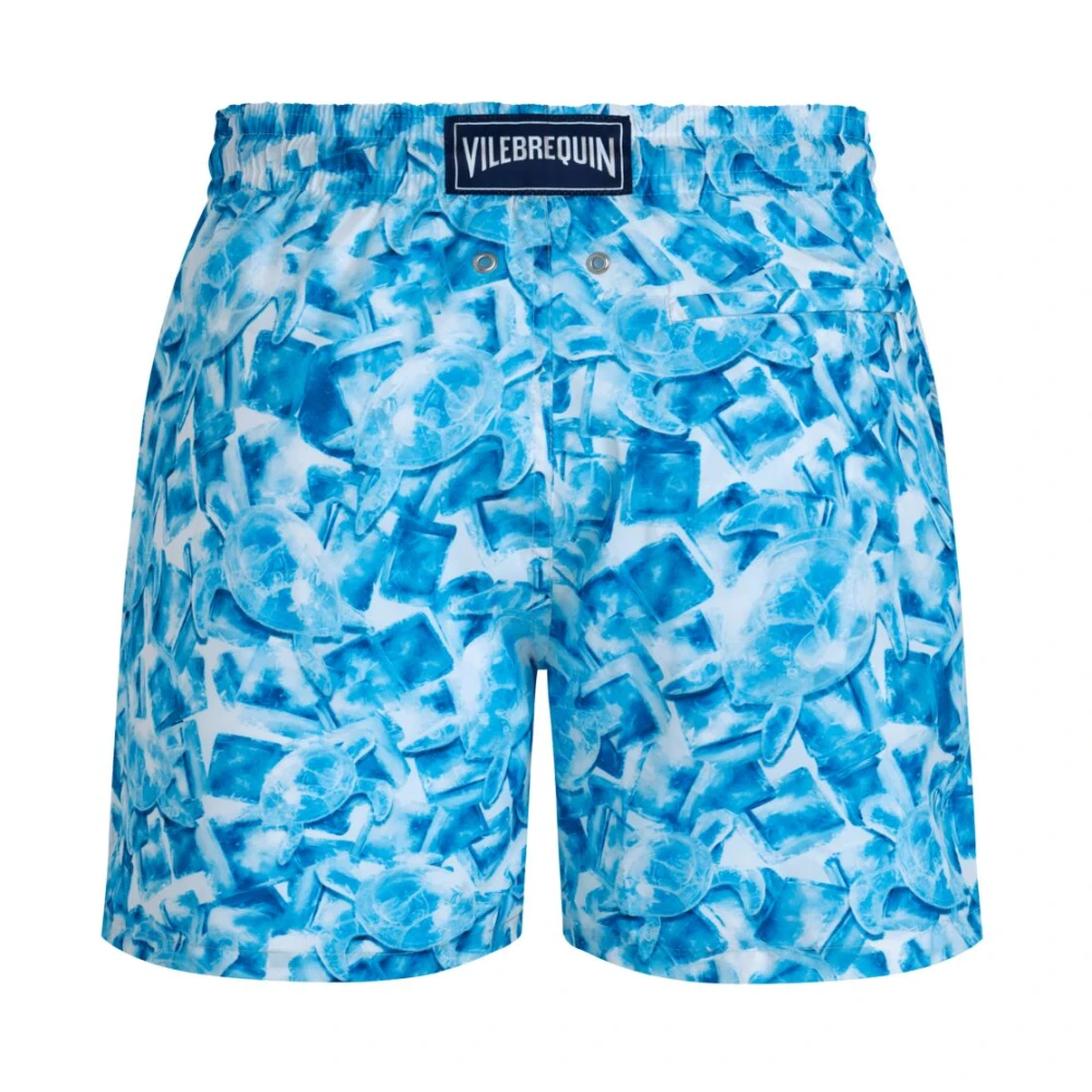 Vilebrequin Ultralichte en opvouwbare Iced Turtles zwemshorts voor heren Blue Heren