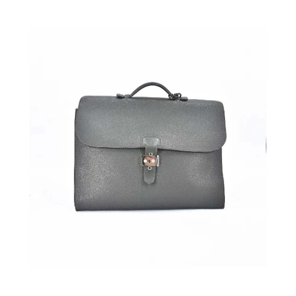 Hermès Vintage Pre-owned Leather travel-bags Grijs Dames