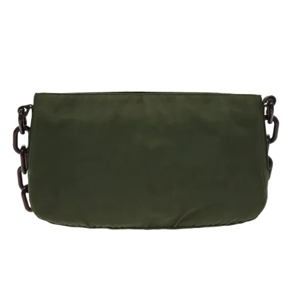 Prada Vintage Pre-owned Nylon prada-bags Green Dames
