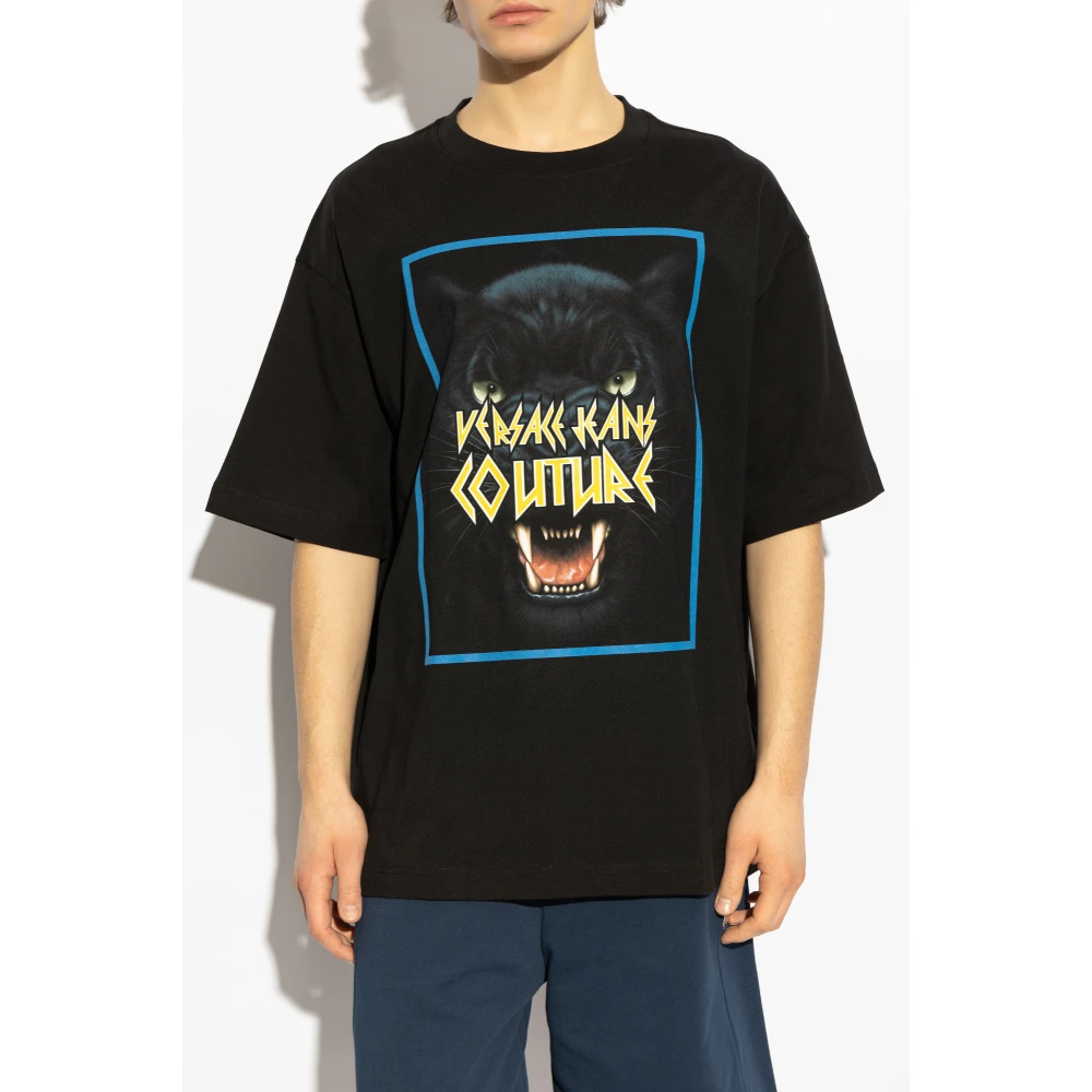 Versace Jeans Couture Bedrukt T-shirt Black Heren