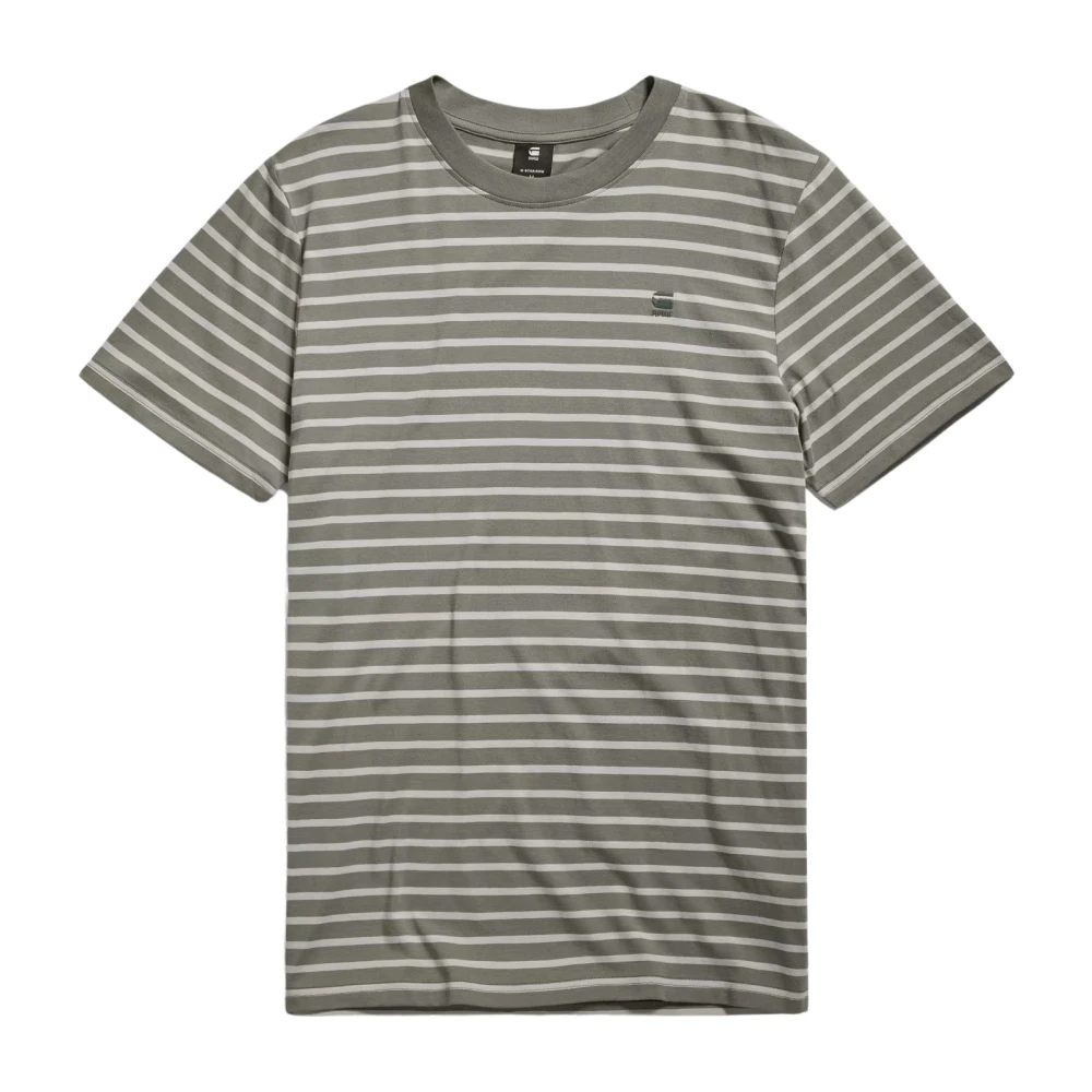 G-Star T-Shirt- GS Stripe Slim FIT S S R-N Gray Heren