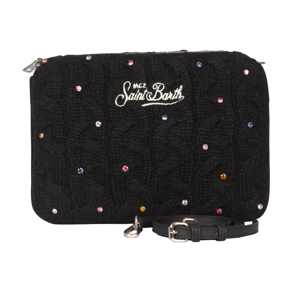 MC2 Saint Barth Zwarte tweed Parisienne clutch tas Black Dames