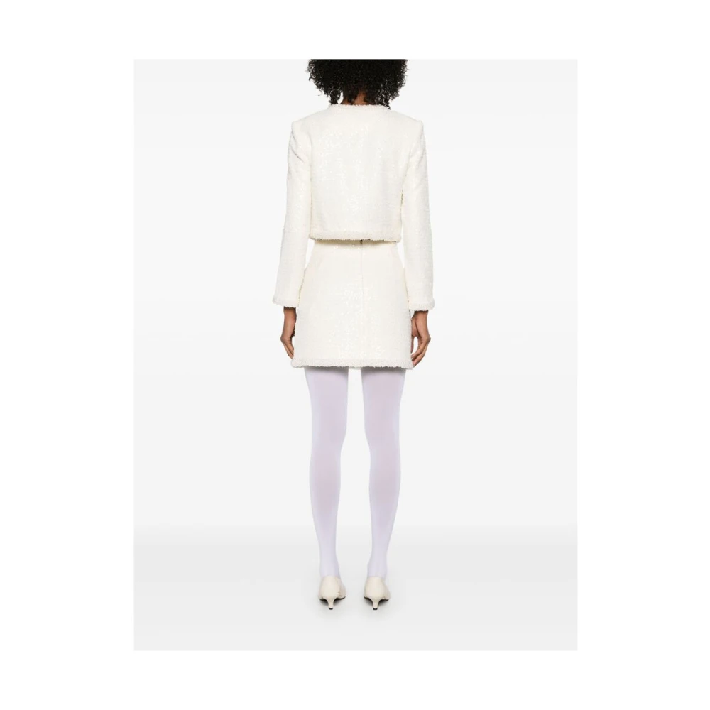 Self Portrait Pailletversierde Witte Rok White Dames