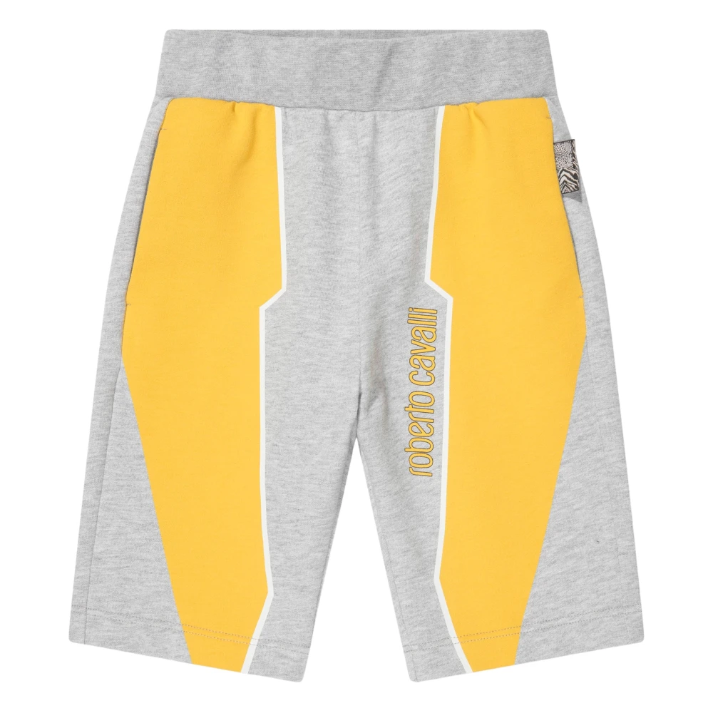 Roberto Cavalli Boys Gray Shorts, 8 Y, Logo Shorts