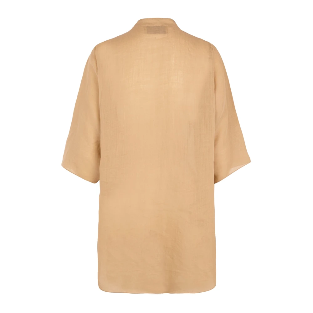 Cortana Rami Shirt Roze Kimono Mouw Beige Dames