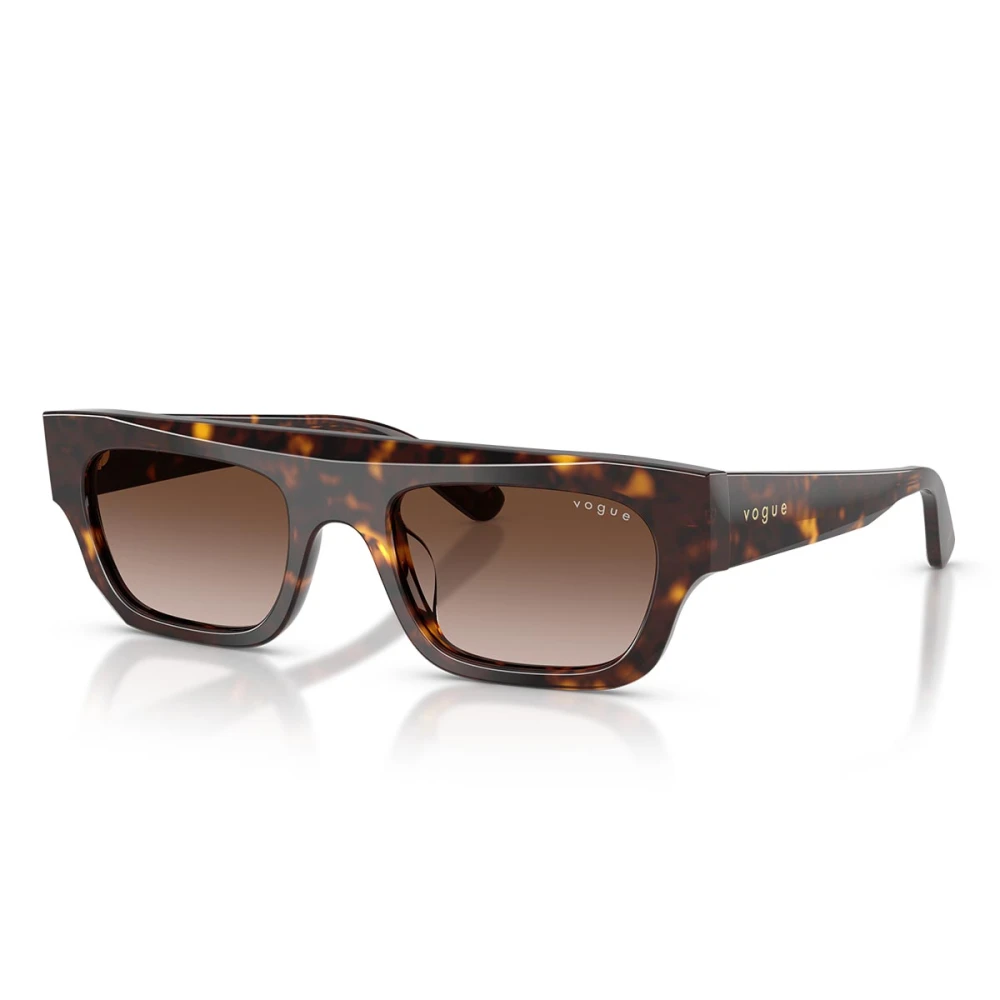 Vogue Brown Sunglasses, Unisex, 51 Mm, Rectangular Acetate Sunglasses