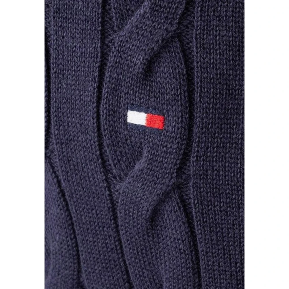 Tommy Hilfiger Klassieke Katoenen Kabelrits Trui Blue Heren