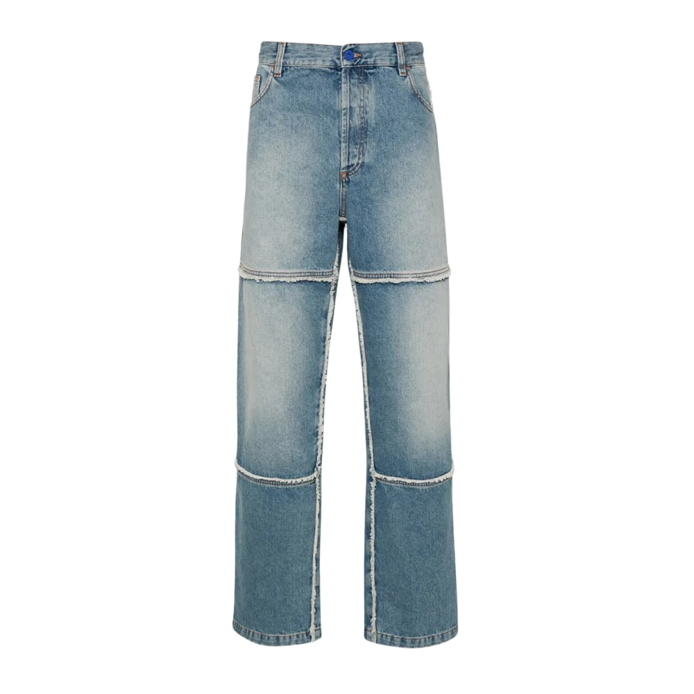 Marcelo Burlon Medium Stone Straight Leg Denim Jeans Blue Heren