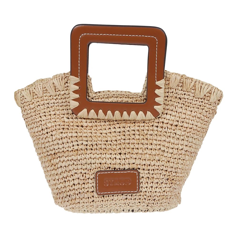 Staud Raffia Mini Bucket Tas Beige Dames