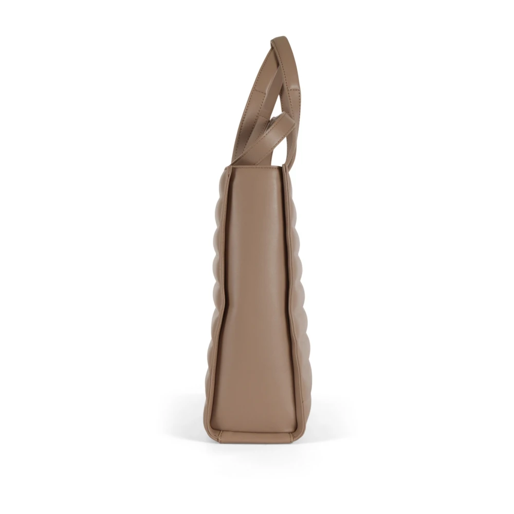 Calvin Klein Gewatteerde Eco-leren Handtas met Afneembare Riem Beige Dames