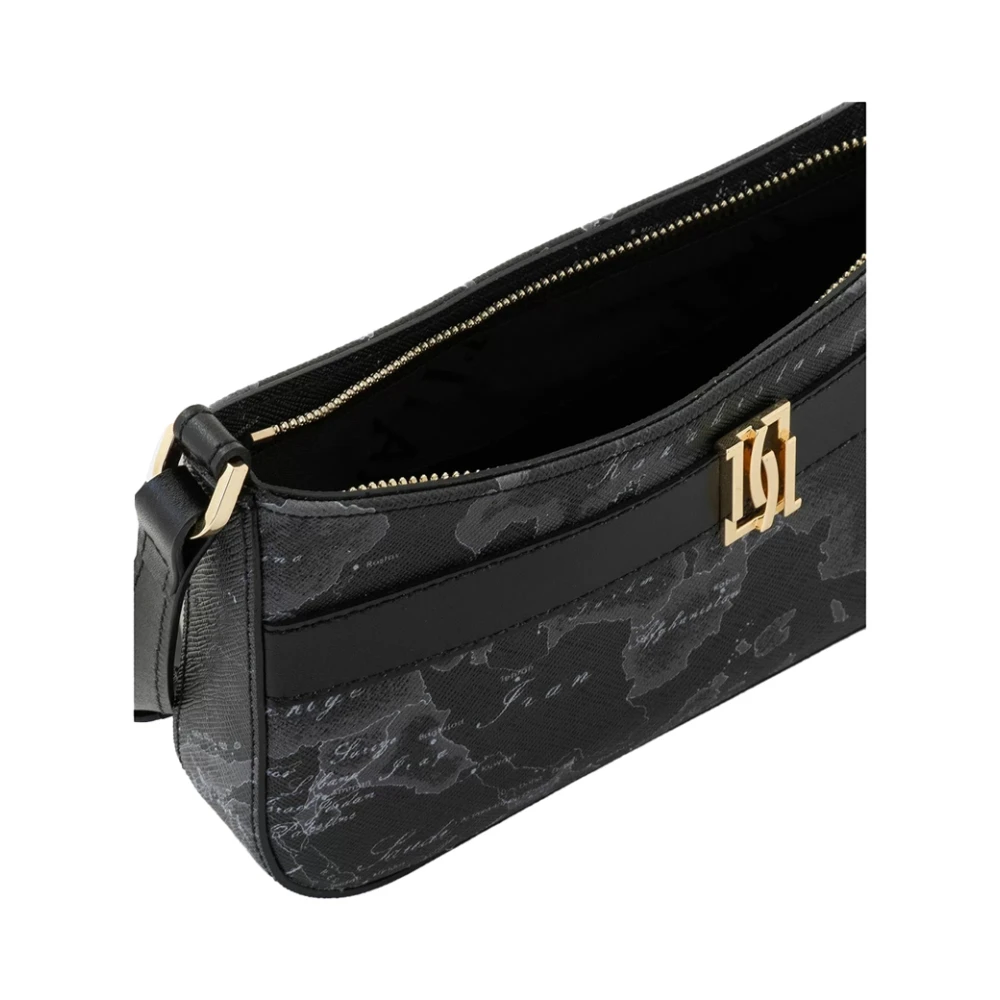 Alviero Martini 1a Classe Zwarte Geo-Map Schoudertas Black Dames