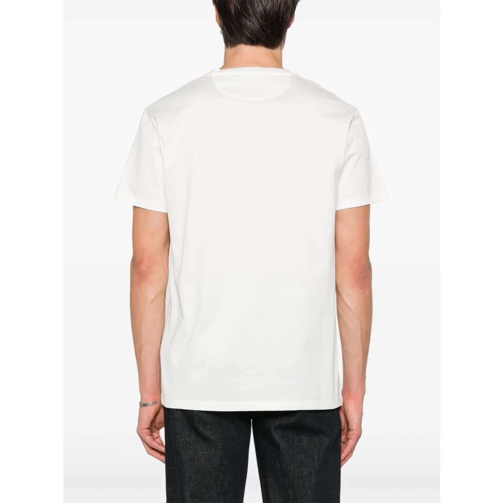 Fendi Geborduurde Crew Neck T-shirt Wit White Heren